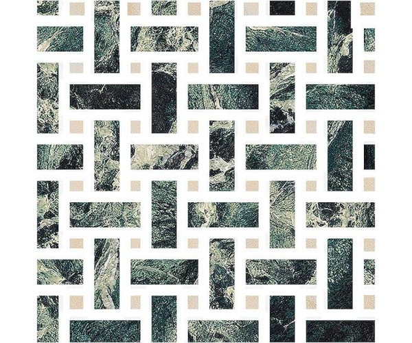 Mozaika jako kámen Fioranese Sound of Marbles Mosaico WEAVE Verde Intenso 30x30 Luc. Rett.