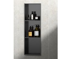 Sapho Denbo Zapuštěná Police Do Obkladu, 270x810mm, Nerez, Gun Metal