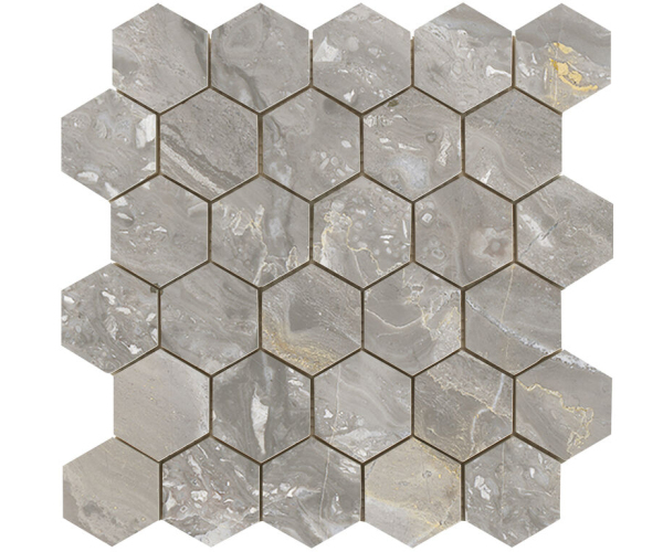 Dlažba jako mramor Cifre Luxury Hexagon Beige 26x27 Luc. - šedá