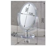 Gedy Kosmetické Zrcátko Na Postavení, 162x135mm, Oboustranné, Transparentní