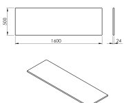 Sapho Plato Deska Rockstone 1600x24x500mm, Bílá Mat