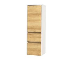 Mereo Opto Koupelnová Skříňka Vysoká 125 Cm, Pravé Otevírání, Bílá/dub Riviera