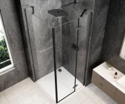Polysan Globe Gun Metal čtvercový Sprchový Kout 800x800mm, čiré Sklo, Pravé