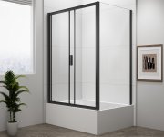 Polysan Deep Black Obdélníkový Sprchový Kout 1100x900mm L/p Varianta, čiré Sklo