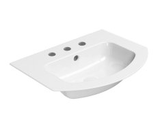 Gsi Pura Keramické Umyvadlo Slim Oblé 62x48cm, Broušená Spodní Hrana, 3 Otvory, Bíl