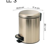 Gedy Potty Odpadkový Koš 3l, Soft Close, Zlato Mat