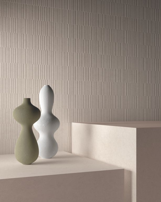 Realizace Gardenia La Geoteca Plisse Limestone dekorativní obklad