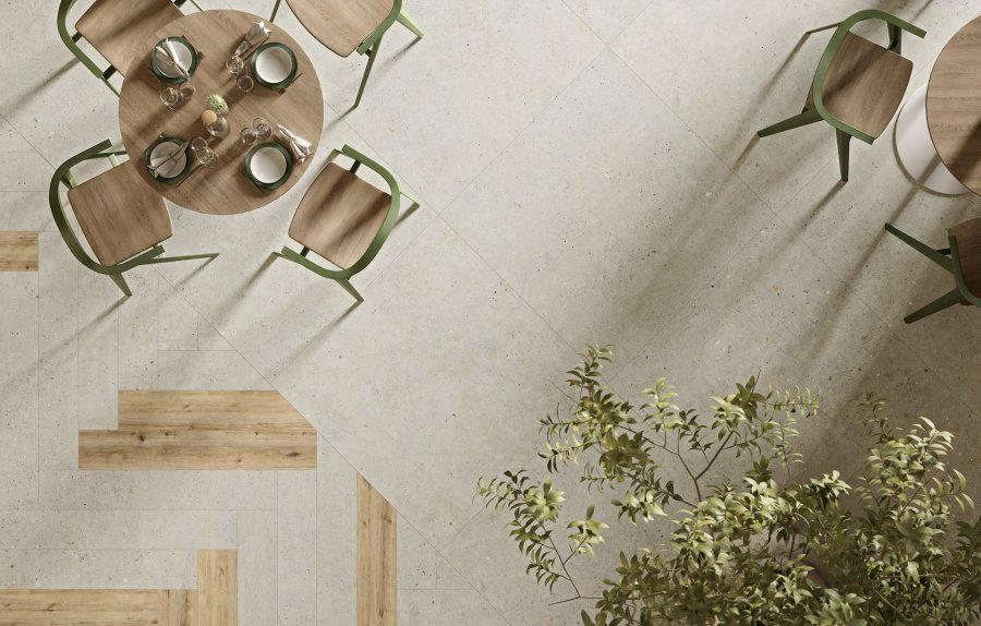 Realizace Pastorelli Biophilic Greige 60x60 Rett (tl. 20mm)