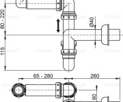Sifon Umyvadlový S Převlečnou Maticí 5/4" G Prostorově úsporný ALC-A434