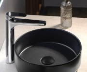 Sapho Umyvadlová Výpust 5/4“, Click-clack, Keramická Zátka, 10-50mm, černá Mat