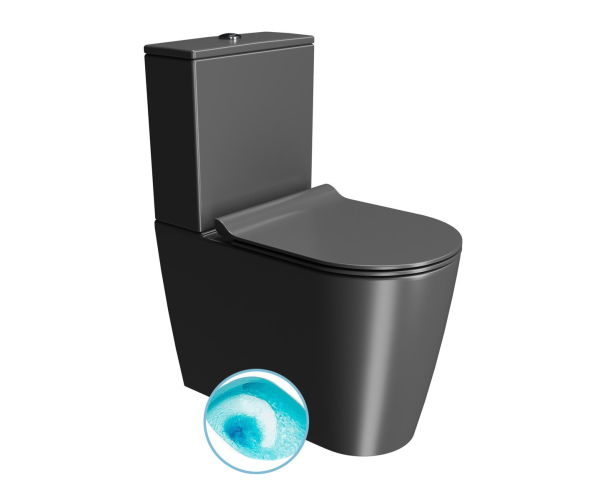 Gsi Kube X Wc Kombi, Swirlflush, Spodní/zadní Odpad, černá Dual-mat