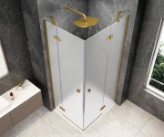Polysan Globe Gold Matt Obdélníkový Sprchový Kout 1100x1000mm, Rohový Vstup, Matné Sklo