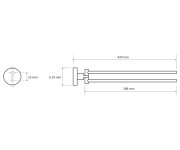 Sapho X-round Dvojitý Držák Ručníků Otočný 420mm, Chrom