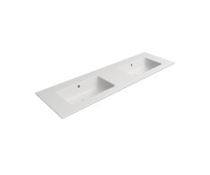 Gsi Pura Keramické Dvojumyvadlo Slim 142x46cm, Bez Otvoru, Bílá Mat