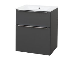 Mereo Mailo, Koupelnová Skříňka S Keramickým Umyvadlem 61 Cm, Antracit, Elox Al Madlo