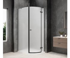 Polysan Globe Gun Metal čtvrtkruhový Sprchový Kout 800x900mm, Matné Sklo, Pravé
