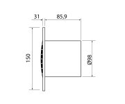 Cata B-10 Plus T Koupelnový Ventilátor S časovačem, 15w, Potrubí 100mm, Bílá