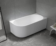 Aqualine Tibera Strip R Rohová Stojící Vana, 150x75cm, Bílá