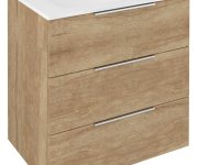 Sapho Set Koupelnová Skříňka Cirasa 70cm S Umyvadlem A Led Zrcadlem, 3x Zásuvka, Dub Alabama