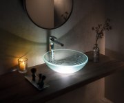 Sapho Ripple Skleněné Umyvadlo Na Desku ø 42cm, čirá S Motivem