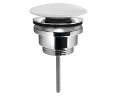 Sapho Umyvadlová Výpust 5/4“, Click-clack, Velká Zátka, 5-65mm, Keramika Bílá