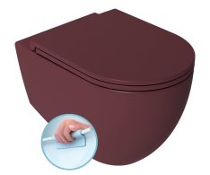 Isvea Infinity Závěsná Wc Mísa, Rimless, 36,5x53cm, Maroon Red