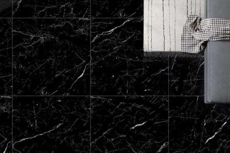 Překrásná moderní černá dlažba Deceram I Marmi Black Marquina 60x60 cm