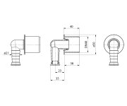 Bruckner Ht Koncovka Rohová Pro Připojení Hadice 21mm, Dn40