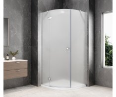Polysan Globe Chrome čtvrtkruhový Sprchový Kout 900x900mm, Matné Sklo, Levé