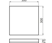 Miledo Azpo Stropní Led Svítidlo, 300x300mm, 17,5w, 3000/4000/6000k, Ip54, Bílá