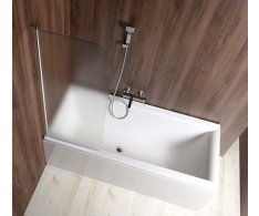 Aqualine Vilma Vanová Zástěna 600x1400mm, Chrom, Levá, Sklo Matné