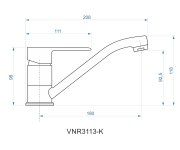 Dřezová Stojánková Baterie S Krátkým Ramínkem - Chrom – Ventura VNR3113-K