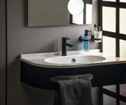 Sapho X-round Black Sklenka, Mléčné Sklo, černá Mat