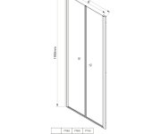 Aqualine Pilot Otočné Sprchové Dveře Dvojkřídlé 800mm