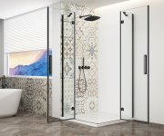 Gelco Trinity Black čtvercový Sprchový Kout 1000x1000mm, Rohový Vstup, čiré Sklo