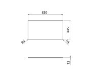 Sapho Odetta Deska Rockstone 830x12x445mm, Bílá Mat