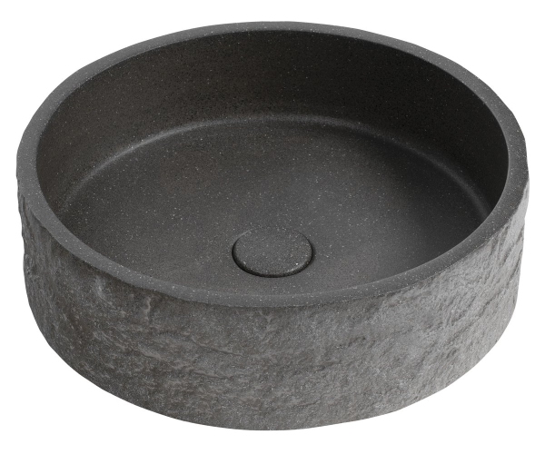 Sapho Ispir Betonové Umyvadlo Včetně Výpusti, 40cm, černý Granit