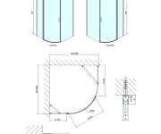 Polysan Zoom čtvrtkruhová Sprchová Zástěna 900x900mm, čiré Sklo, Pravá