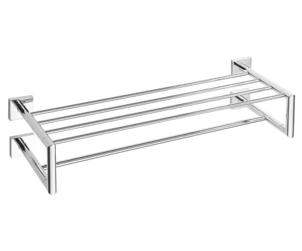 Sapho X-square Polička Na Ručníky Dvojitá S Hrazdou 600x160x225mm, Chrom
