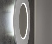 Sapho Lumiro Strip Kulaté Zrcadlo S Led Osvětlením V Rámu ø 90cm, Bílá Mat