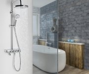 Aqualine Farrao Sprchový Sloup S Baterií A Napouštěním, Chrom
