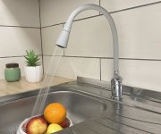 SÁZAVA - Dřezová baterie s flexibilním ramínkem chrom/šedá 1/2" SA006.5/13S SA006.5/13S