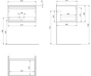 Aqualine Altair Skříňka S Deskou 62,5 Cm, Bílá/dub Emporio
