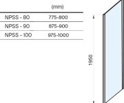 Pevná stěna Nexty NPSS - NPSS 90, satin+transparent 90O70U00Z1