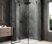 Polysan Globe Black čtvercový Sprchový Kout 1000x1000mm, čiré Sklo, Levé