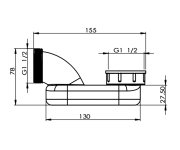 Polysan Sifon Nízký 6/4", Dn40