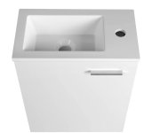 Aqualine Zoja Skříňka S Umyvadlem Z Litého Mramoru 40x22 Cm, Bílá