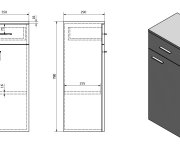 Aqualine Zoja/keramia Fresh Skříňka Spodní 35x78x29cm, Bílá