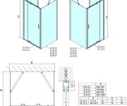 Polysan Easy Třístěnný Sprchový Kout 900-1000x800mm, Pivot Dveře, L/p Varianta, čiré Sklo