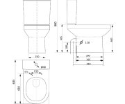 Aqualine Vermet Wc Kombi, Spodní/zadní Odpad, Bílá